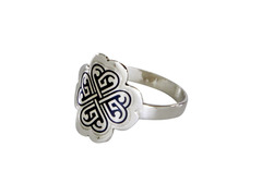 Серебряное кольцо с декоративным линейным узором «На удачу»